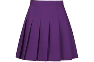 Tivifox Womens Girls Pleated Tennis Skirts High Waisted A-line Skirt School Uniform Athletic Golf Skorts with Shorts,2T-4XL