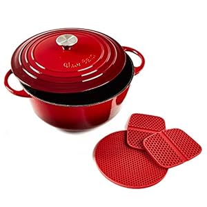 Uno Casa Enameled Cast Iron Dutch Oven with Lid - 6 Quart (5.7 litres) Enamel Coated Cookware Pot, Long-Lasting…