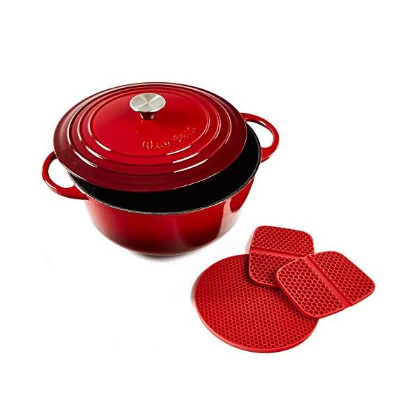 Uno Casa Enameled Cast Iron Dutch Oven with Lid - 6 Quart (5.7 litres) Enamel Coated Cookware Pot, Long-Lasting…