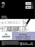 Canson Artist Series Vidalon Vellum Paper Pad, Translucent and Acid Free for Pencil, Ink and Markers, Fold Over, 55 Pound, 9 x 12 Inch, 50 Sheets