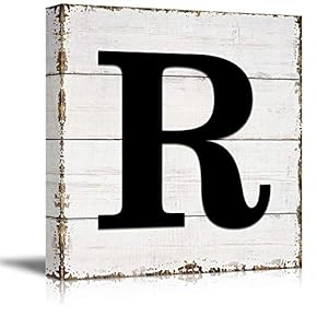 Canvas Wall Art English Letter Wood Background Home Wall Decorations for Bedroom Living Room Paintings Canvas Prints Framed - 12x12 inches