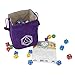 Third Die Dice Bag - Handcrafted And Reversible Drawstring Bag That Stands Open On The Table - For All Your Gaming Needs - Purple and Light Gray