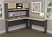 Ameriwood Home Pursuit L-Shaped Desk with Hutch Bundle, Natural