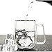 VARANO Double Wall Insulated Espresso Mug With Handle-Crystal Clear Cup For Tea, Coffee, Milk or Cold Drinks- Heat Resistant Layered Borosilicate Glass- Great Gift Thermal Mug