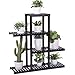 SONGMICS Bamboo Plant Stand, Flower Shelf, 4-Tier Pots Holder Display Rack Utility Shelving Unit Storage Rack for Living Room Balcony Hallway Bathroom Brown UBCB91BR
