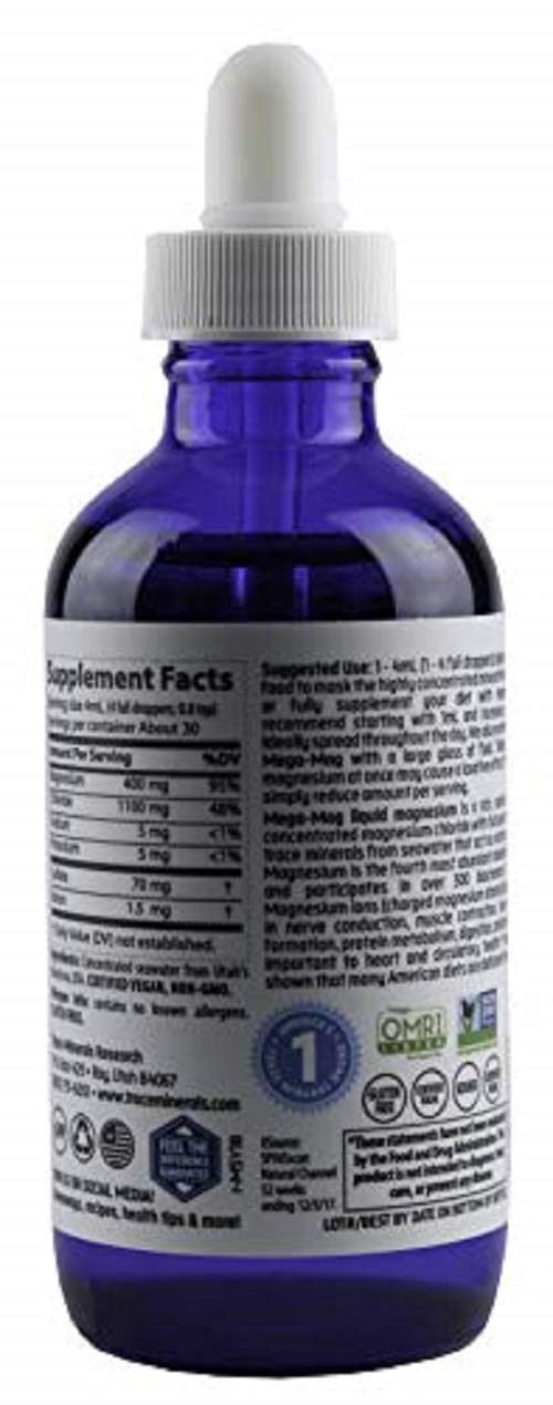 MegaMag, Natural Ionic Magnesium with Trace Minerals, 400 mg, 4 fl oz