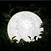 3D 5.9 inches Printing Moon Lamp Globe 16 Colors with Wood Stand Base Dimmable Touch Control and Remote Control USB Rechargeable Lunar Night Light Glowing Realistic Light Creations