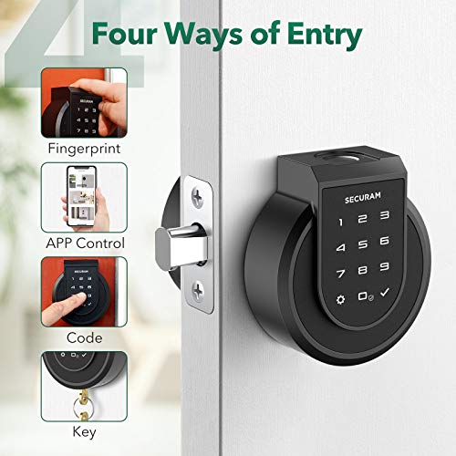 SECURAM Touch Smart Lock Deadbolt, Keyless Entry Door Lock with Fingerprint, Touchpad, High-Security Keys, Remote… - Image 3