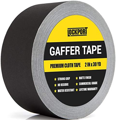 New: Black Gaffers Tape - 1 Roll - 30 Yards & 2 inch Wide Waterproof Gaffer Matte Cloth Fabric for pro Photography, Filming Backdrop, Production Equipment