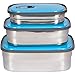 Bambusa Stainless Steel Food Containers Bento Lunch Box, Leak Proof Seal, Healthy, Kids, Adults, Outdoor Picnic Meals, BPA Free, Blue