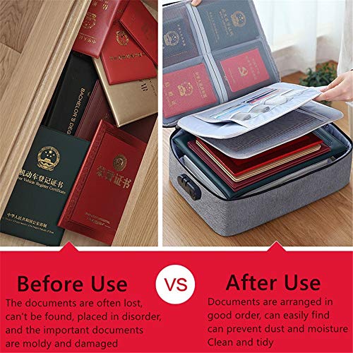 Lock Box for Documents Storage Important Files Box 3 Layer Organizer