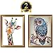 HaiMay 2 Pack DIY 5D Diamond Painting Kits for Adults Paint by Number Kits Full Drill Painting Diamond Pictures Arts Craft for Wall Decoration, Starry Sky (14X20inch) and Sun Moon (12X16inch)