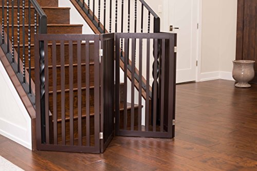 image for Internet's Best Traditional Pet Gate - 4 Panel - 36 Inch Tall Fence - 