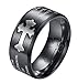 ALEXTINA Men's 9MM Bible Verse Isaiah 40:31 Stainless Steel Christian Purity Ring Beveled Edges