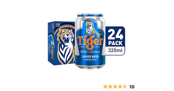 Tiger Lager Beer Can Carton 24 X 320ml Amazon Sg Grocery