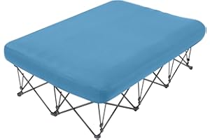 KAMPKEEPER Camping Cot,Camping Cots for Adults,Folding Camping Cot with Inflatable Air Mattress and Carry Bag,for Outdoor Travel Camp Beach Vacation (not Included The Airpump)