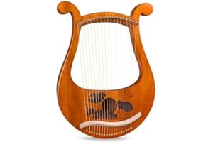 Suapouen Lyre Harp 19 String Beginners Harp,Portable 19-Tone Small Harp 19-String Lyre Musical Instruments Solid Wood Lyre Ha