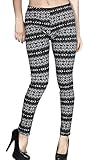 Women's Winter Snowflake/Reindeer Patterned Fleece Lined Leggings