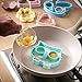 VonShef Silicone Egg Ring Mould Mold Set of 5 includes Rabbit, Owl, Sun, Flower & Heart Designs - Also Works Great for Pancakes!