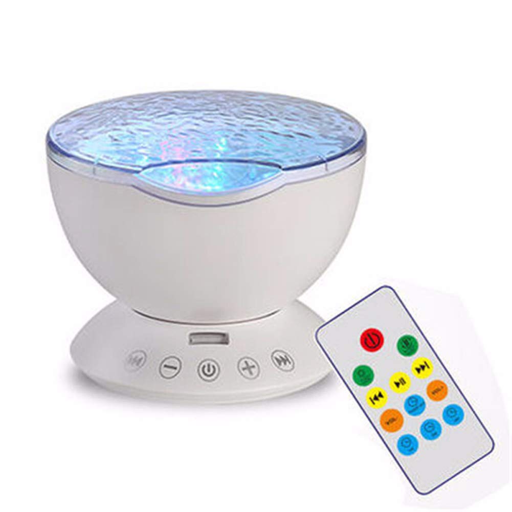 Remote Control Ocean Wave Projector 12 LED &7 Colors Night Light with