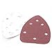 Tonsiki 40 Pieces 60 Grit Mouse Sanding Sheets Triangle Pads Sandpaper with 6 Holes For Grinding Abrasive Tools