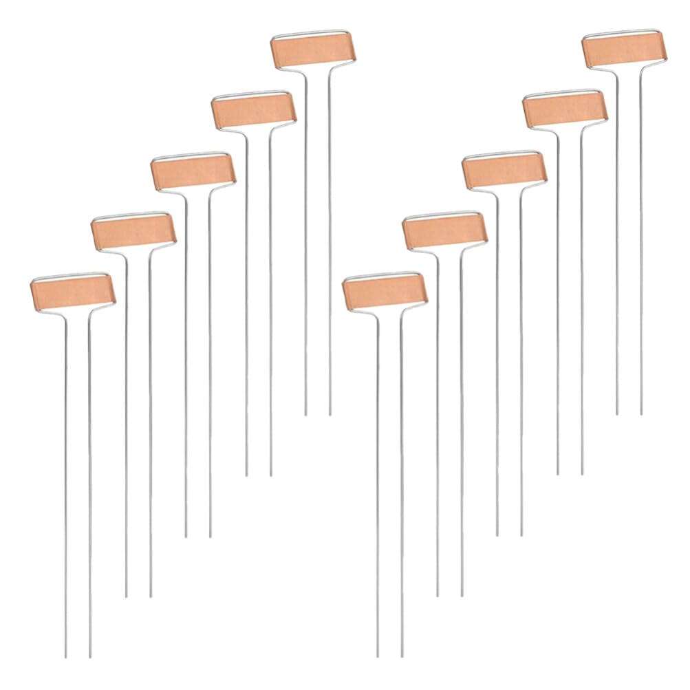 VANZACK Pack of 10 Plant Label Stakes, Weatherproof Copper Name Tags, Metal Plant Marking Signs, Reusable Garden and Nursery Stakes for Flowers, Vegetables