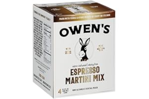 OWEN'S CRAFT MIXERS Owen's Espresso Martini Mix, Premium Cocktail Mixer Made with Real Coffee Beans - 8oz Cans (4 pack)