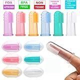 Baby Finger Toothbrush,6 Pack Baby Food Grade Silicone Toothbrush With Case Set for Infant &Toddlers, Toothbrush Teether and Oral Massager ,Lideemo.