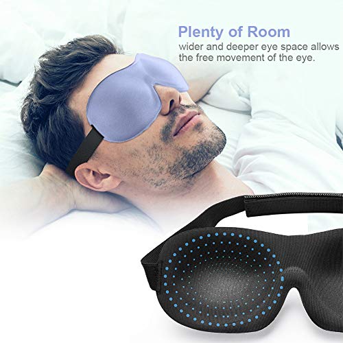 OriHea Eye Cover Sleeping Mask for Woman and Men, Patented Design 100% Blackout Sleep Mask Comfortable Eye Mask Blindfold (Light Purple)