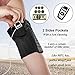 Bivilictek Cellphone Holder Armband Ankle Wallet Sweatbands Hidden Stretchy Pouch Unisex Wrist Wallet for Travel Outdoor Sports Running (L, Black)