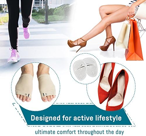 Ball of Foot Pads 2 Pair By VASWOOD | Soft, Smooth, Plush &amp; Comfy Gel Forefoot Cushions | for Athletes, Running &amp; More | Soothe Pains, Enjoy Instant Relief