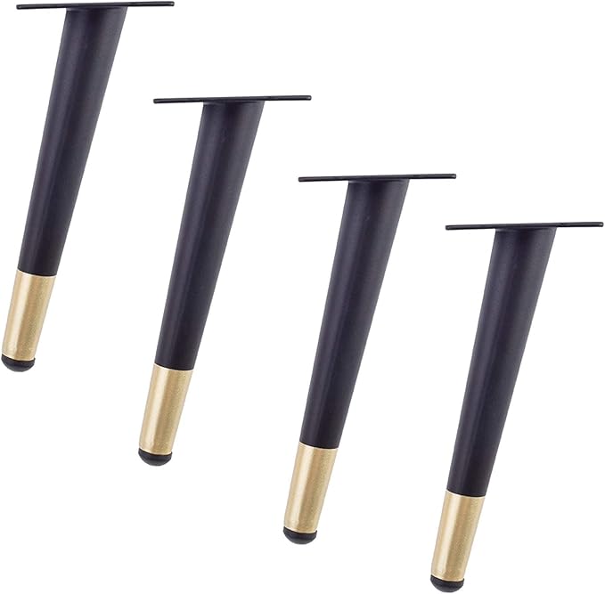 4 Iron Bench Legs,Metal Furniture Legs,Ottoman,Tapered Furniture Table