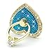 Universal Phone Ring Stand Holder UCLL Romantic Heart Crystal Finger Grip 360 Degree Rotating Ring Grip Cell Phone and Tablets Anti Drop Ring for iPhone iPad Samsung LG HUAWEI SONY (Gold- Blue)
