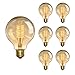 KINGSO Vintage Edison Bulb 60W Incandescent Antique Light Bulb Dimmable for Home Light Fixtures Squirrel Cage Filament E27 Base G80 110V ( 6 Pack )