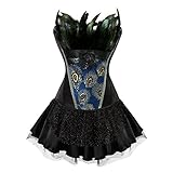 frawirshau Corset Dress Bustier Lingerie Corset Top and Steampunk Skirt Burlesque Costumes for Women Halloween Costume