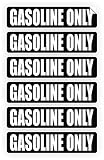 GASOLINE ONLY Automotive Fuel Decals | Gas Can Stickers | Truck Labels | Black Vinyl Markers (6-pack)