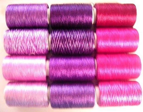 Amazon Co Jp 12 アートシルクレーヨン刺繍糸マゼンタバイオレット Pfaff Juki ブラザー H 13 Ad 5 Cf Threadmatrix Hugty ホーム キッチン