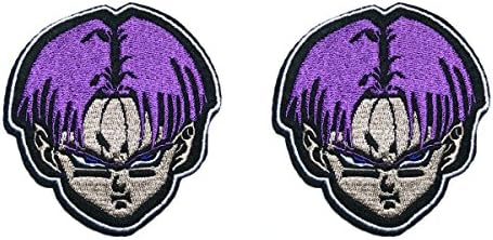 Application Classic Anime Future Trunks Cosplay Badge Embroidered Iron or Sewn-On Applique Patch 2-Pack Gift Set