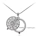 Ryssa Ornate Long Necklace with Reading Magnifying Glass Pendant (Byzantine (Silver))