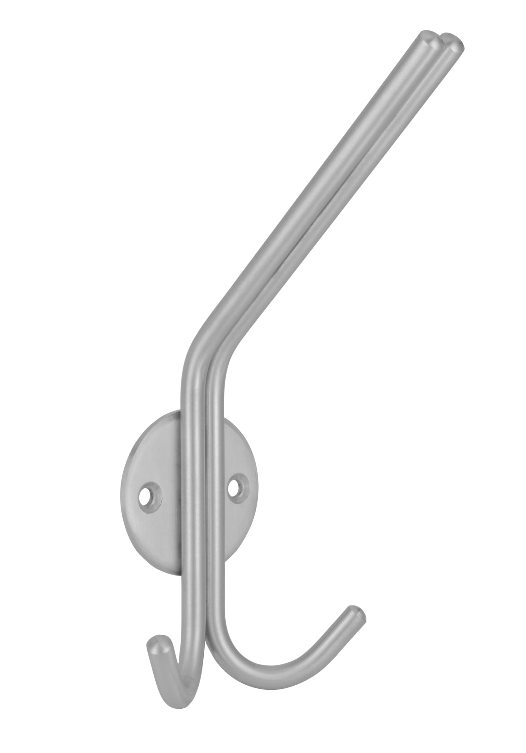 Kabah Hat Hook with Plate Diameter 46 mm, Height 179 mm, Depth 65 mm, Brushed Stainless Steel