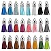 Naler Leather Tassel Pendants Faux Suede Tassel with Caps 120 Pieces 38 mm for Key Chain Straps DIY Accessories, 24 Colors