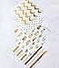 100 Gold Foil Cocktail Napkins | 5 Assorted Designs Folded 5 x 5 Inches Disposable Party Napkins Beverage Napkins | Bulk White Paper Napkins Are Perfect for Dinner, Wedding, Baby Shower, Bridal Shower
