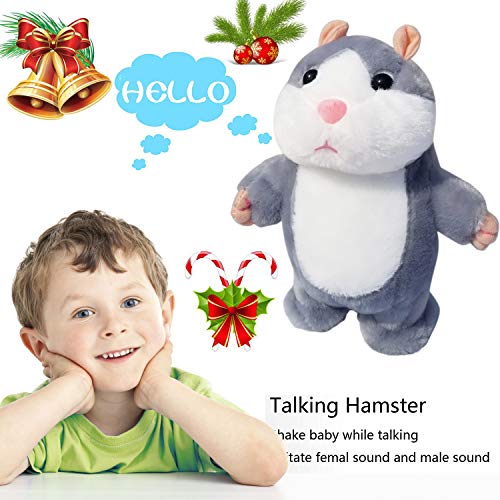 Upgrade Version Talking Hamster Mouse Toy Repeats What You Say and