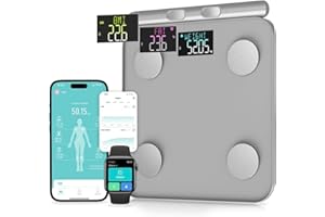 ZZR SEVEN Smart Scale for Body Weight, Digital Bathroom Scale BMI Weighing Bluetooth Body Fat Scale, Body Composition Monitor Health Analyzer with Smartphone App (Grey 2211)