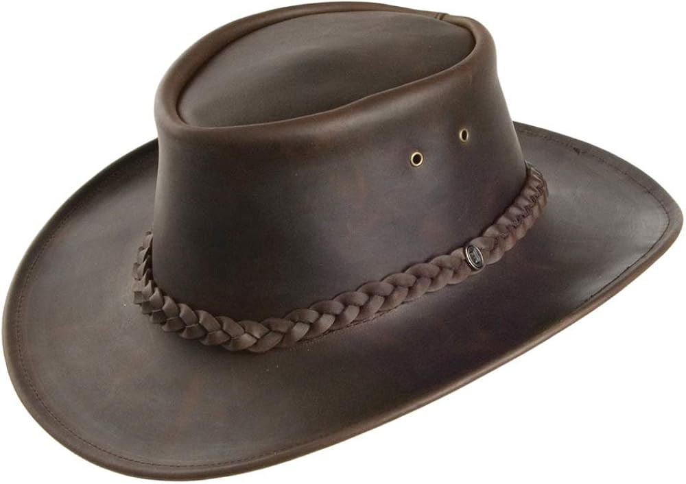 crushable leather outback hat