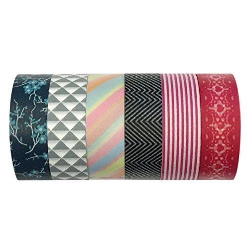 Allydrew Washi Tapes Decorative Masking Tapes, Set of 6, AD43