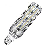 ANGROC 50W Super Bright LED Corn Lamp Bulb, 5400 Lumen (500W Equivalent) 6500K Cool White Daylight, E26 with E39 Mogul Base Adapter, for Garage Warehouse Factory Commercial Lighting and More