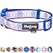 Blueberry Pet Essentials 5 Patterns Versatile Bon Voyage Nautical Navy Sailor Designer Adjustable Dog Collar, Medium, Neck 14.5