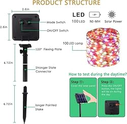 BHCLIGHT Solar String Lights, 4 Pack Each 100 LED