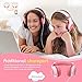 Kids Headphones, LOBKIN Wired Headphones for Kids, Cat Ear LED Light Up Adjustable Headband, Stereo Sound Headsets Childrens Headphones on Ear (Pink)